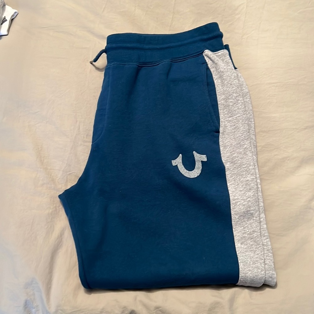 Mens True Religion Blue and Grey Sweat Pant